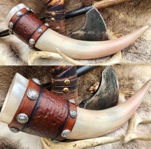 Cuerno para beber Guerrero auténtico, copa de cuerno natural pulida a mano para entusiastas de la mitología nórdica, La hidromiel, la cerveza y la cerveza - Product Image 5