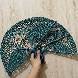 Meilleures ventes ventilateur en jonc de mer Vintage/ventilateurs décoratifs en bambou tissés à la main utilisés pour tenture murale fête mariage été événement - Product Image 1