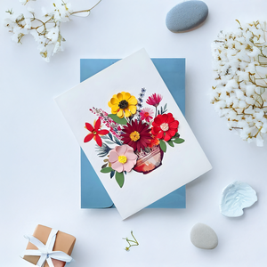 การ์ดอวยพรกระดาษงานฝีมือแบบเวียดนามการ์ดประดับดอกไม้เป็นของขวัญ-GF003 - Product Image 3