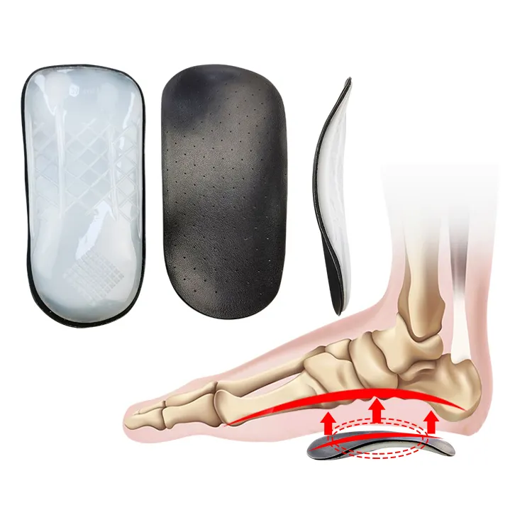 TPU กระดูก Insoles หนังแท้สนับสนุนโค้งเพื่อแก้ไขกว่า Pronation