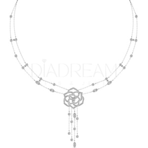 สร้อยคอเงินแท้ 925 ดีไซน์เนอร์ ประดับเพชรทรงเหลี่ยมเจียระไนแบบ Brilliant Cut เพชรเลี้ยงในห้องปฏิบัติการ รับรองโดย IGI ของขวัญสุดพิเศษ ดีไซน์ไม่ซ้ำใคร - Product Image 1