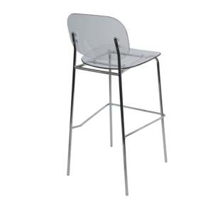 Set Moderno di 4 Sgabelli da Bar in Acrilico Trasparente con Gambe in Metallo Cromato, Design Girevole Contemporaneo per Casa, Bar, Hotel o Feste - Product Image 2