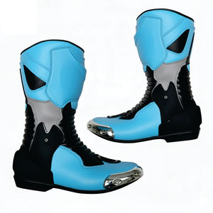 Vêtements de course automobile et de moto tendance, bottes de course en cuir personnalisées pour moto, chaussures de course pour moto - Product Image 4