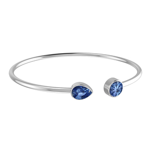Bracelet en argent sterling 925 avec pierre précieuse tanzanite, taille poire et ronde, sertissage en bélière, tendance unisexe, finition haut de gamme - Product Image 3