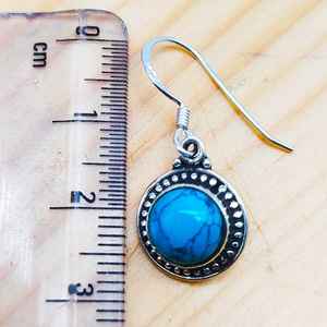 Boucles d'oreilles en argent sterling 925 faites à la main Offre Spéciale pierre précieuse turquoise naturelle pour les mariages et les fêtes cadeau - Product Image 3