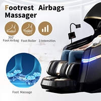 Fauteuil de massage complet avec système de massage Shiatsu à double rail, inclinable en position zéro gravité, avec contrôle du chauffage du bas du dos et des mollets