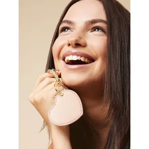 Boutique Personalized Leather <b>Keychain</b> in Heart Key Clip Design <b>Custom</b> Gadgets - Product Image 2