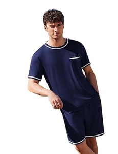 Conjunto de Pijama para Hombre Eko uaer, Camisa de Manga Corta y Pantalones Cortos, Ropa de Dormir Suave de 2 Piezas con Bolsillos - Product Image 1