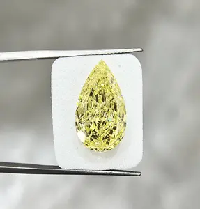 Fancy Intense Yellow 10.06 Carat Brilliant Modified Pear Cut Natural Fancy Loose Diamonds VS1 Clarity GIA Certified Real Diamond