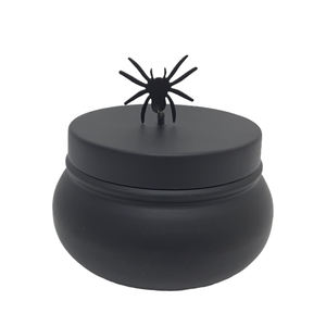 Tarro de Metal decorativo único para artículos de Halloween con tapa, Color negro mate para el hogar, decoración de Halloween personalizada a granel - Product Image 1