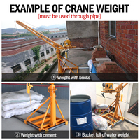 Mini grue de levage de 200 kg, 300 kg, 500 kg, 1000 kg avec rotation à 360 degrés, petite utilisation en extérieur pour le sable, les briques