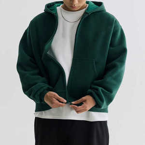 Automne/Hiver Hommes Zipper Hoodie 380-500gsm Haute Qualité Polaire Personnalisé Multicolore Lâche Rue Motif En Gros À Capuche - Product Image 2