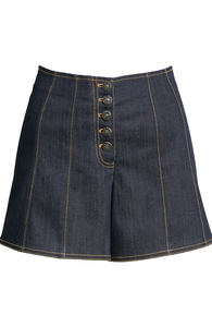Premium Women’s Ripped Denim <b>Shorts</b> with Comfortable <b>High</b> <b>Waist</b>, Authentic Blue Wash, Artistic Tear Details - Product Image 5