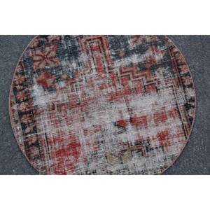 Tapis Kilim Vintage Rouge Noir 2.3X2.3 pieds Grande Surface Laine Turque Latex Support Patchwork Motif Couloir Rectangle 10mm Tapis De Chambre - Product Image 5