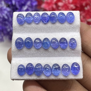 Venta al por mayor natural tanzanita cabujón calibrado corte ovalado tamaño azul piedra preciosa para la fabricación de joyas con tratamiento térmico - Product Image 2