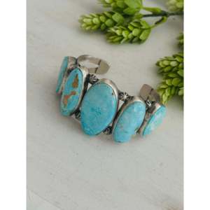 Paul Livingston Royston Turquoise <b>Cuff</b> <b>Bracelet</b> Elegant Sterling <b>Silver</b> Fashion Accessory - Product Image 4