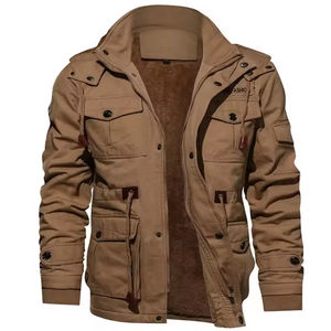 Veste coupe-vent en toile personnalisée pour hommes en duvet veste en jean en coton vente de gros - Product Image 4
