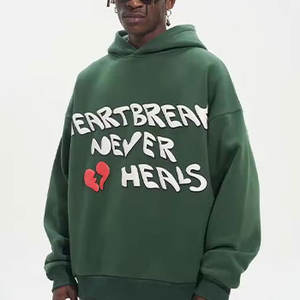 Sweat à capuche surdimensionné vierge de haute qualité avec logo imprimé en coton épais Taille Plus Sweats à capuche pour hommes - Product Image 3