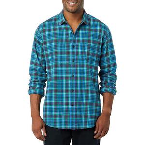 OEM moda hombres franela tela camisa Material 100% algodón manga larga pecho bolsillos botón cierre interior tejido cuello etiqueta - Product Image 3