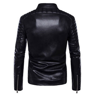 Mode hommes en cuir véritable Biker Racer veste hiver imperméable coupe-vent respirant Logo personnalisé - Product Image 2