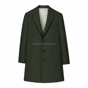 Série de manteaux en laine pour hommes sur mesure, designs à carreaux et unis de qualité supérieure, fabrication OEM, étiquette privée, directement de l'usine - Product Image 1