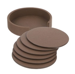 จานรองแก้วหนังทรงกลมแบบใหม่ สไตล์ใหม่ สำหรับร้านอาหาร ของใช้บนโต๊ะอาหาร ถ้วยชา ผลิตภัณฑ์ทำมือ ขายดีที่สุด - Product Image 1