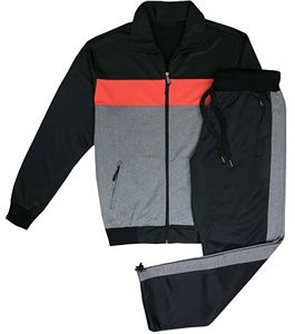 Traditional Coral Blocks Active <b>Track</b> <b>Jacket</b> and <b>Track</b> pants Outfit Men's 2-Piece Tracksuit Fleece Fabric Sportswear Tracksuit - Product Image 1