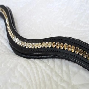 Premium Topaz Crystals mega Bling diamante con incrustaciones de canal vacío banda de cuero para cejas de caballo disponible en todos los tamaños colores y formas - Product Image 2