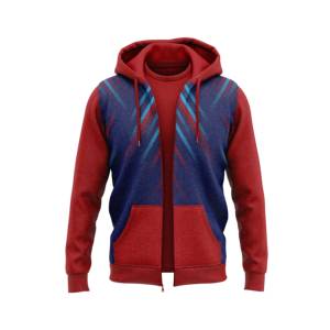 Sweat à capuche zippé pour homme, design oversize, en molleton de coton/polyester, séchage rapide, écologique, personnalisable avec logo, OEM. - Product Image 1