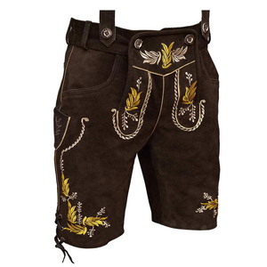 Pantalones cortos de Oktoberfest tradicionales vintage personalizables para hombre Color sólido Lederhosen bávaro Fabricante OEM-Sky High - Product Image 3