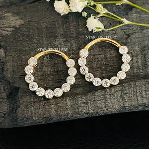 14K Solid Gold Invisible Set Natural Diamond Daith Clicker Fine Jewelry. - Product Image 4