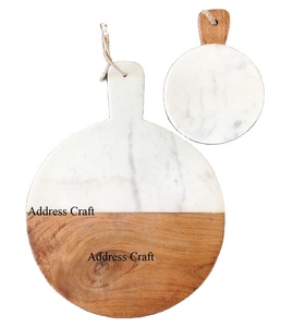 Planche à découper en bois moderne pour la maison, en bois d'acacia et en marbre, planche à servir pour le fromage, planche à charcuterie décorative - Product Image 1