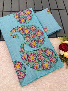 Vêtement de soirée de mariée classique Saree en soie Gadhwali avec chemisier exclusif Festival de mariage indien vêtements ethniques pour femmes fille Sari - Product Image 3