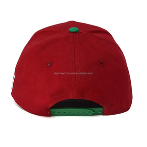 Custom Adjustable Mexico Baseball Hat Classic Mexican 6 Panel Baseball <b>Cap</b> 3D Embroidery Hats for Men <b>Women</b> Adult Red Green - Product Image 2