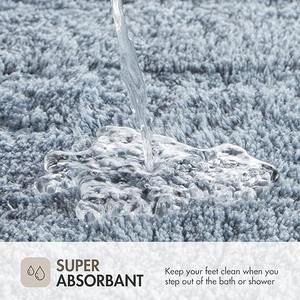 Tapis de bain rectangulaire bleu de luxe de haute qualité Super absorbant anti-dérapant lavable séchage rapide utilisation d'hôtel - Product Image 4