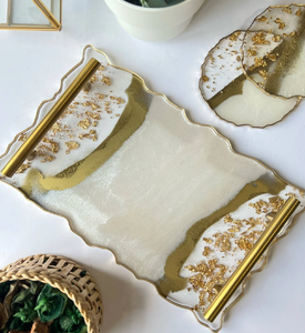 Bandeja de resina epoxi para servir, precio más bajo, bandeja de resina antigua de gran calidad, artesanías, bandeja para servir la cena - Product Image 2