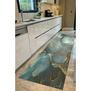 Tapis imprimé marbre vert : lavable en machine, scintillant, décoration moderne pour la maison, avec tapis à poils doux - Product Image 4