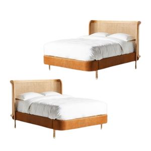 Juego de cama de madera de teca maciza cama de diseño moderno de lujo para muebles de dormitorio de Hotel juego de cama King producto de alta calidad - Product Image 5