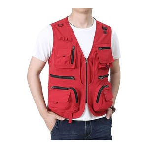 2025 nouvelle mode Hip Hop Style hommes gilet bouffant été respirant Multi poche randonnée Cargo gilet - Product Image 1
