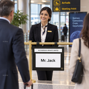 Divris Airport Guest Welcome Board Hanging model Black Leather Name <b>Sign</b> For Hotel Arrival Greeting - Product Image 4