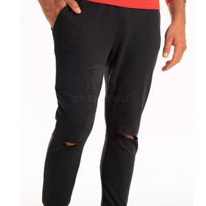 Pantalons de survêtement déchirés pour hommes, best-sellers, en coton doux, coupe décontractée, style streetwear tendance, en gros - Product Image 3