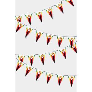 Zimbabwe Triangular Flag Bunting Party <b>Banners</b> for Various Occasions-Father's Day Back to School Diwali Easter Made Jute Paper - Product Image 1