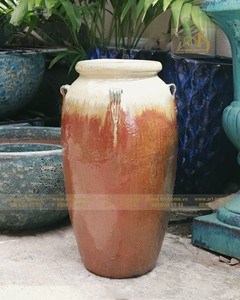 GL123H80CSO Modern Eco-Friendly Durable Cream Red Ombre Glazed Ceramic Mini Landscape Crafting <b>Pot</b> for Home Planting <b>Garden</b> - Product Image 4