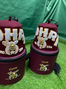 Estuche para Fez Masónico Personalizado de Alta Calidad, Tela Bordada con Cierre Magnético, Decoración con Cuentas, Insignia Cosida - Product Image 4