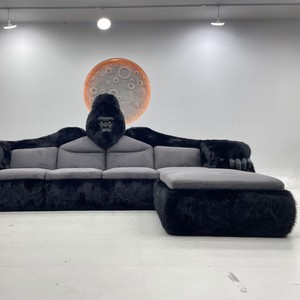 Gorilla King Kong Luxury Modular <b>Storage</b> Sofa Backless Wood Legs Modern Chesterfield L-Shape Three <b>Seat</b> PU Fabric Living Room - Product Image 5