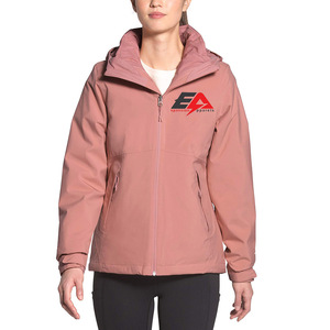 Chaqueta deportiva de invierno Softshell de alta calidad para mujer, impermeable, de poliéster, con cremallera, relleno de algodón, opción de talla grande para exteriores - Product Image 1