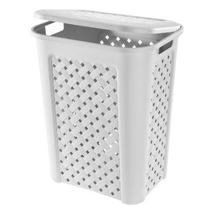 Panier à linge en plastique blanc ARIANNA, capacité 30L, modèle 8105451112 par Tontarelli - Product Image 1