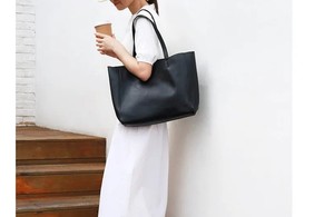 Sac fourre-tout pour femme de qualité supérieure Nouvelle arrivée en cuir véritable avec fermeture à glissière et doublure en toile - Product Image 4