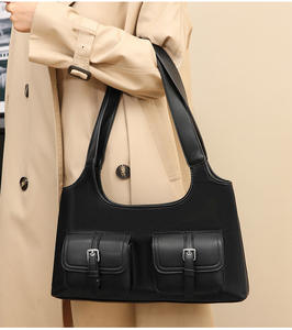 Stylish Women Shoulder Handbag with Double Buckle Pockets <b>Large</b> Capacity Tote <b>Bag</b> for Daily Work Travel Fashion Accessory - Product Image 4