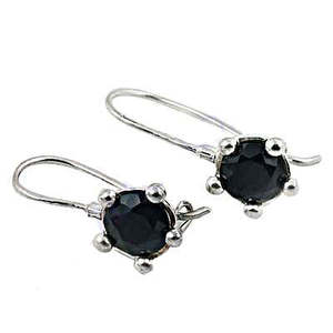 Pendientes de Plata 925 con Ónix Negro, Joyería Clásica Religiosa con Piedras Preciosas y Engaste de Bisel para Mujer, para Bodas, Aniversarios y Fiestas - Product Image 3
